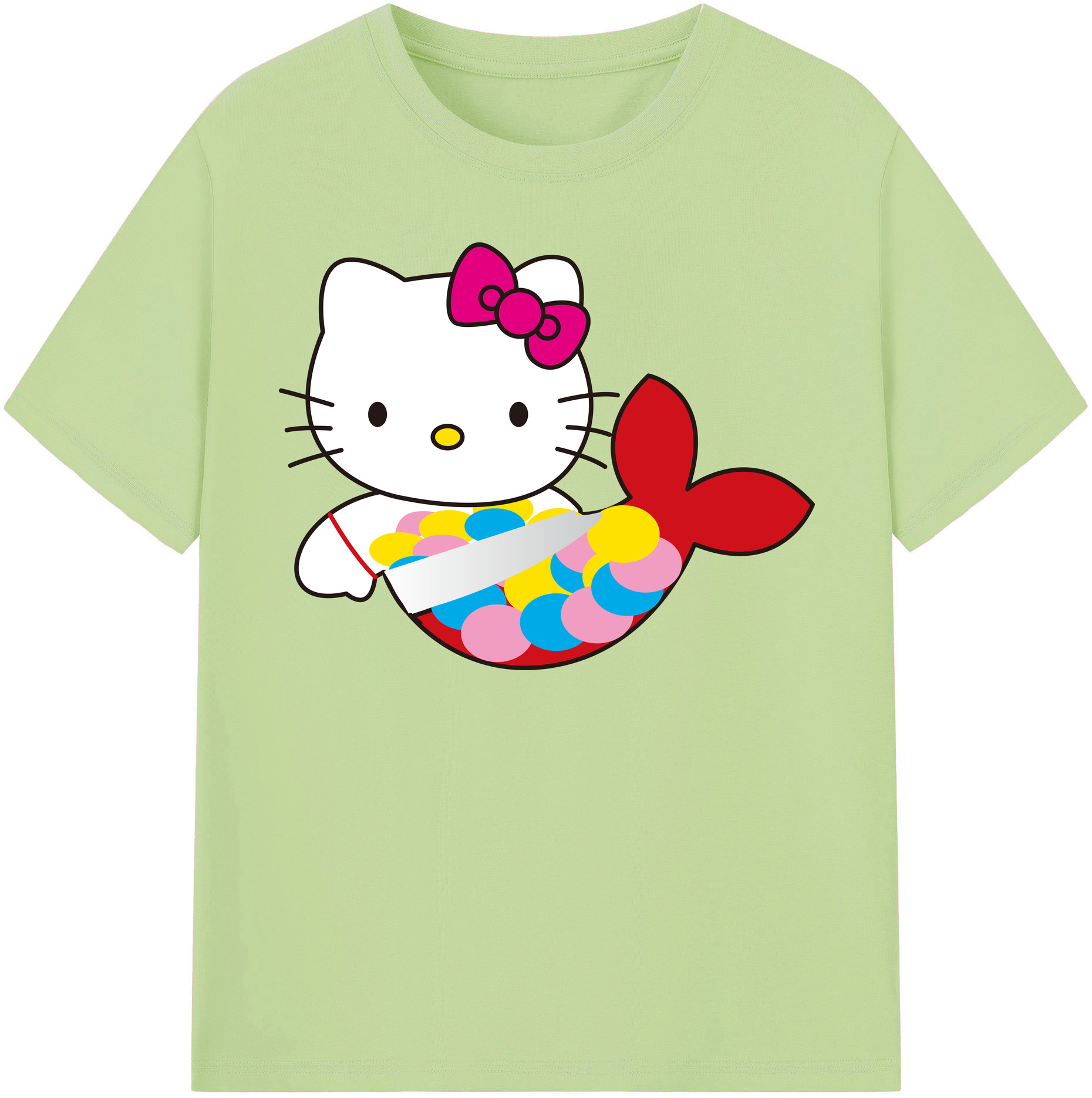 （画像用） Hello Kitty ハローキティ 綿100％半袖Tシャツ（フロントプリント）